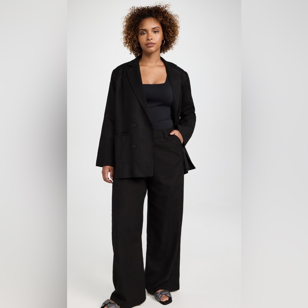 Lioness Quinta Double-Breasted Blazer in Black, Size L